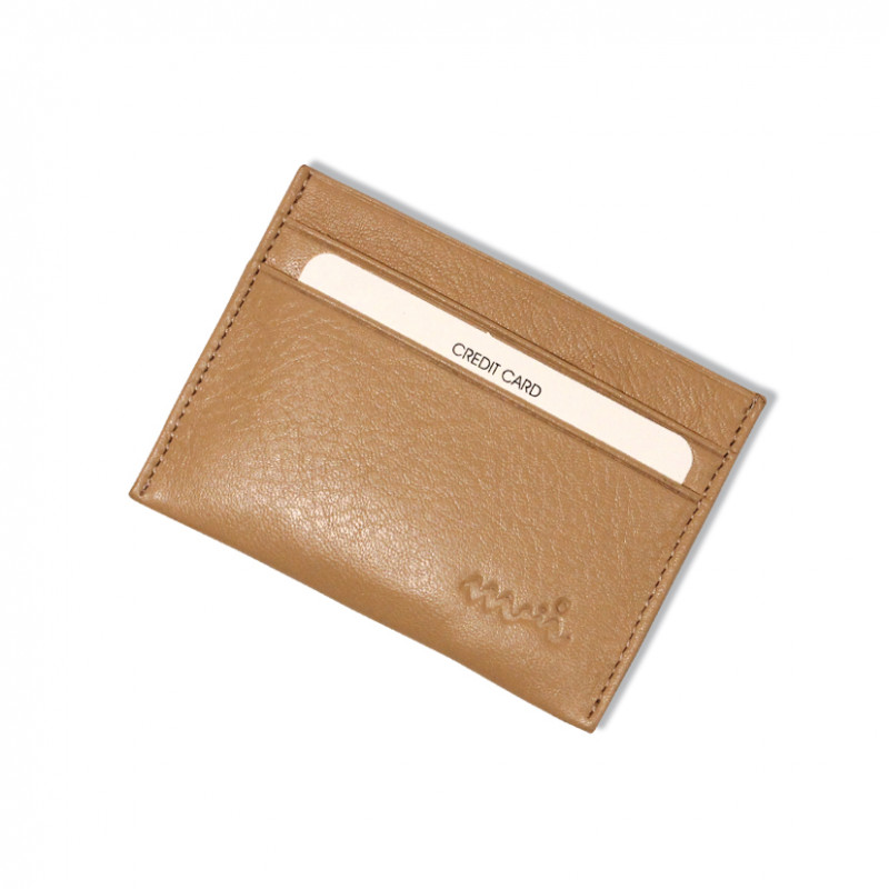 Protège CB Barrière RFID 4 cartes Cuir Crème Protège CB Barrière RFID 4 cartes Cuir Crème