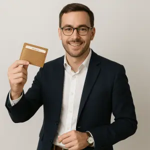 Protège CB Barrière RFID 4 cartes Cuir Crème