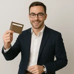 Protège CB Barrière RFID 4 cartes Cuir Tabac