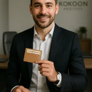 Protège CB Barrière RFID 6 cartes Cuir Crème