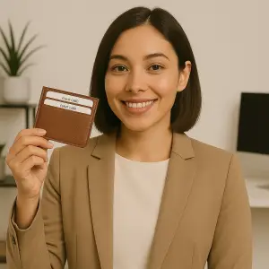 Protège CB Barrière RFID 6 cartes Cuir Marron clair