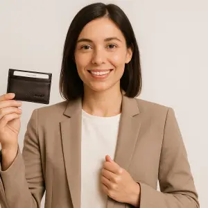 Protège CB Barrière RFID 6 cartes Cuir Marron foncé