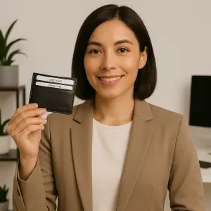 Protège CB Barrière RFID 6 cartes Cuir Noir