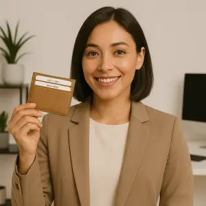 Protège CB Barrière RFID 6 cartes Cuir Tabac