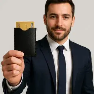 Protège-CB Simili cuir 1 carte Noir