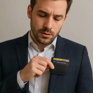 Protège-CB Simili cuir 4 cartes Noir