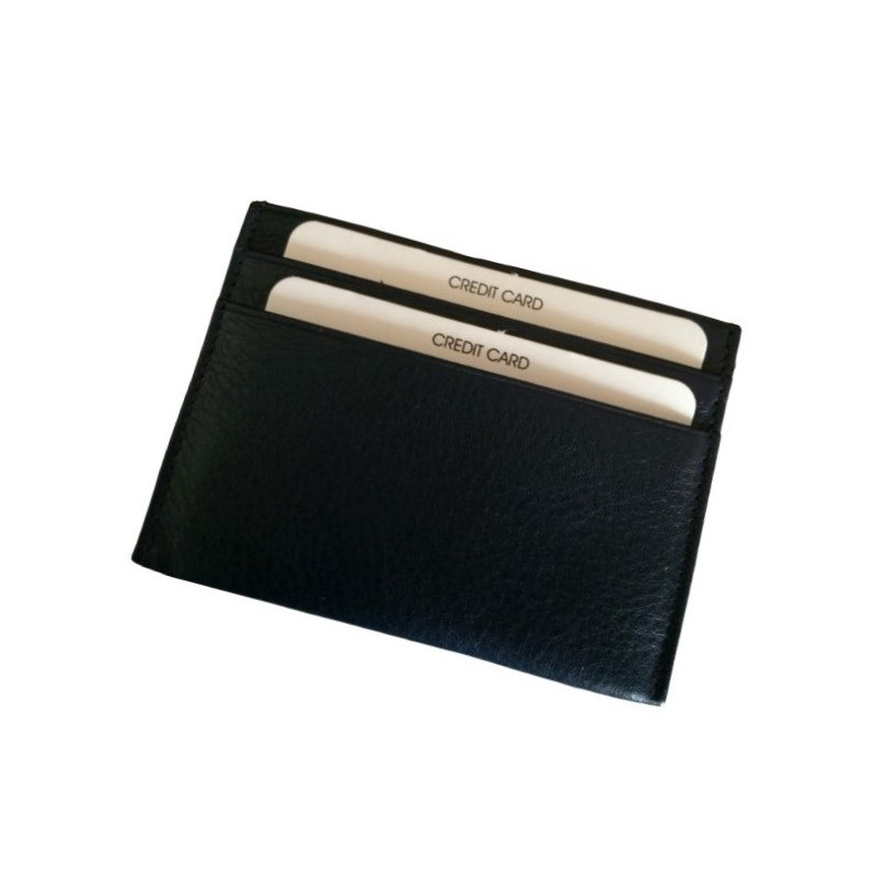 Protège CB Barrière RFID 4 cartes Cuir Marine Protège CB Barrière RFID 4 cartes Cuir Marine