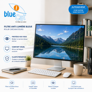 Filtre anti lumière bleue pour Ordinateur 26" ou inférieur