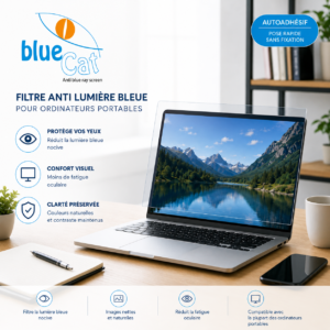 Filtre anti lumière bleue pour Ordinateur 15.6''