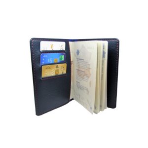 Protège-passeport Simili cuir bleu marine