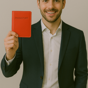 Protège-passeport Simili cuir rouge