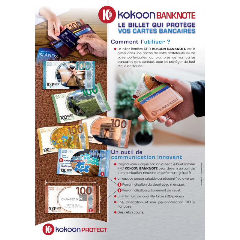 Billet Barrière RFID Kokoon Banknote Visuel France Billet Barrière RFID Kokoon Banknote Visuel France