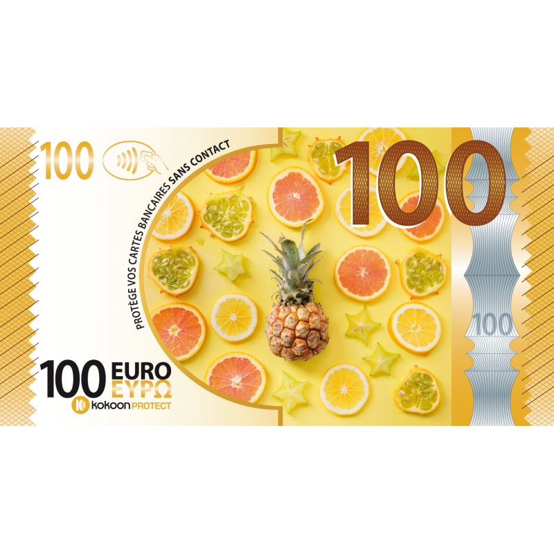 Billet Barrière RFID Kokoon Banknote Visuel Fruit Billet Barrière RFID Kokoon Banknote Visuel Fruit