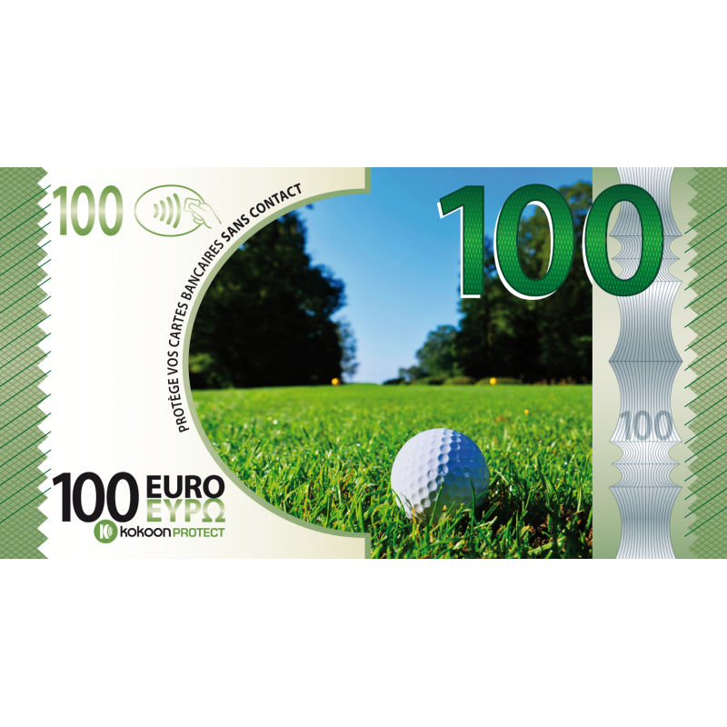 Billet Barrière RFID Kokoon Banknote Visuel Golf Billet Barrière RFID Kokoon Banknote Visuel Golf
