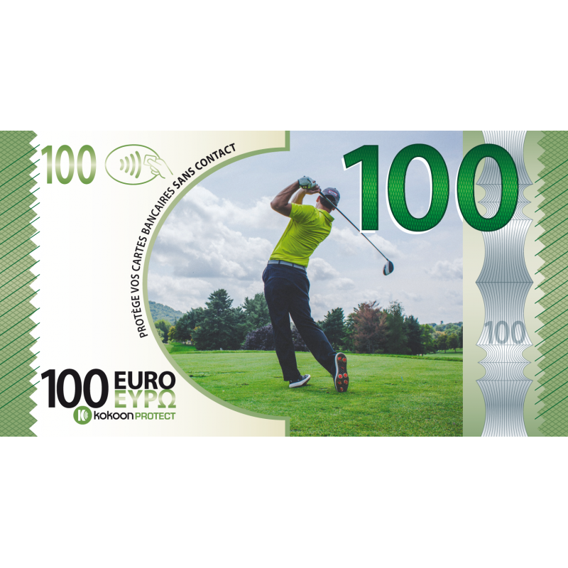 Billet Barrière RFID Kokoon Banknote Visuel Golf Billet Barrière RFID Kokoon Banknote Visuel Golf