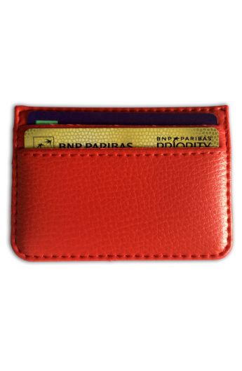 Protège carte bancaire simili cuir 4 cartes rouge