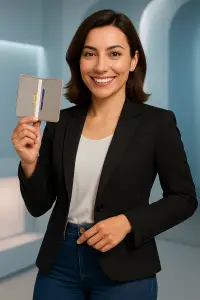 Protège-CB Simili cuir 2 cartes Gris