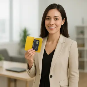 Protège-CB Simili cuir 2 cartes Jaune