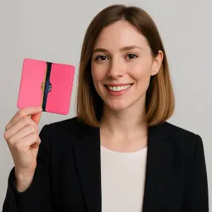 Protège-CB Simili cuir 2 cartes Rose