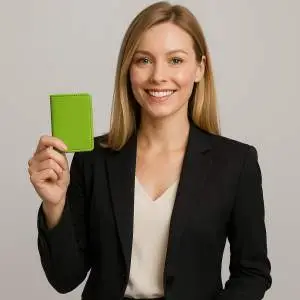 Protège-CB Simili cuir 2 cartes Vert