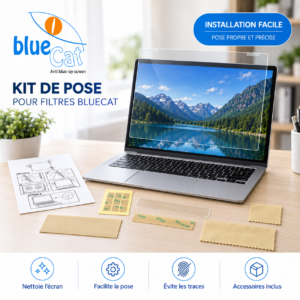 Kit de pose amovible pour filtres anti lumière bleue