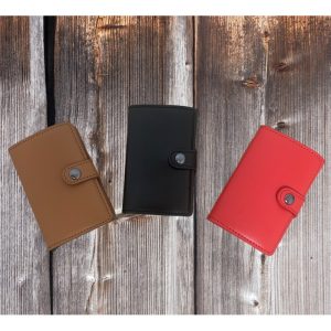 Portefeuille Barrière RFID Metal & Cuir PU Marron