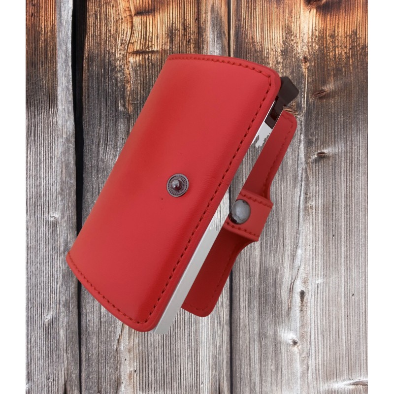 Portefeuille Barrière RFID Metal & Cuir PU Rouge Portefeuille Barrière RFID Metal & Cuir PU Rouge