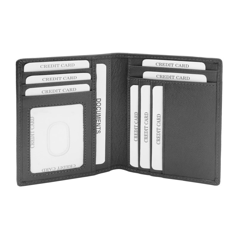 Portefeuille Barrière RFID 8 cartes Cuir Noir Portefeuille Barrière RFID 8 cartes Cuir Noir
