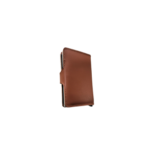 Portefeuille Barrière RFID Metal & Cuir Marron