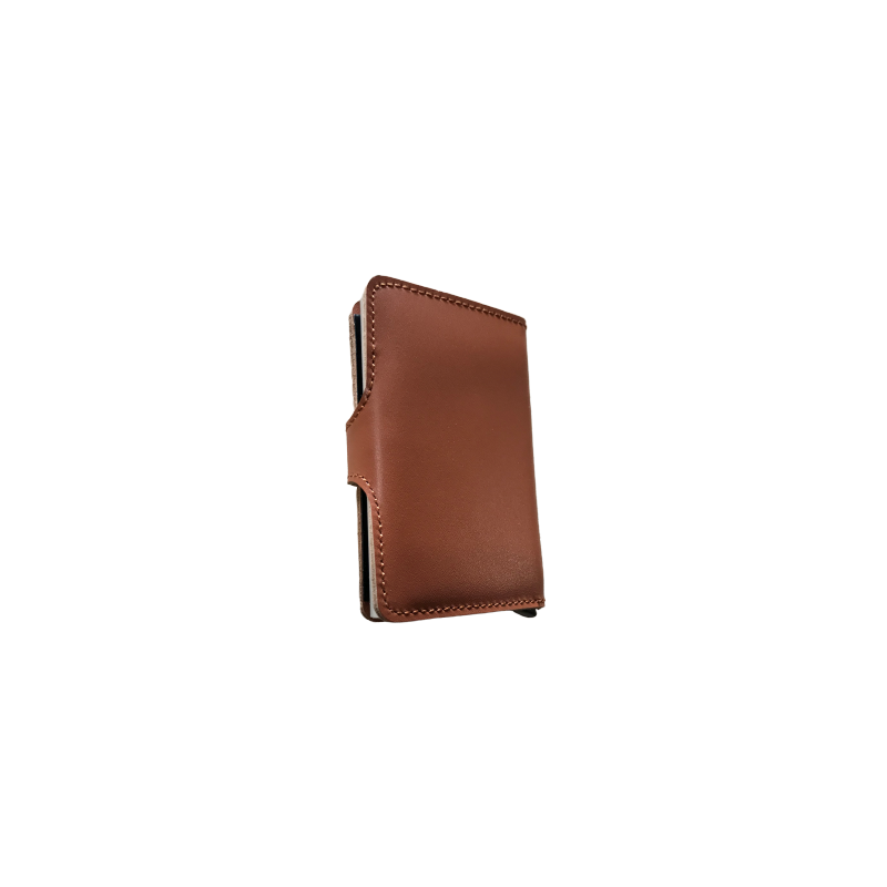Portefeuille Barrière RFID Metal & Cuir Marron Portefeuille Barrière RFID Metal & Cuir Marron