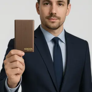 Porte cartes Barrière RFID Aluminium brossé bronze