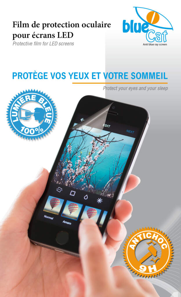 Filtre anti chocs & anti lumière bleue 100%