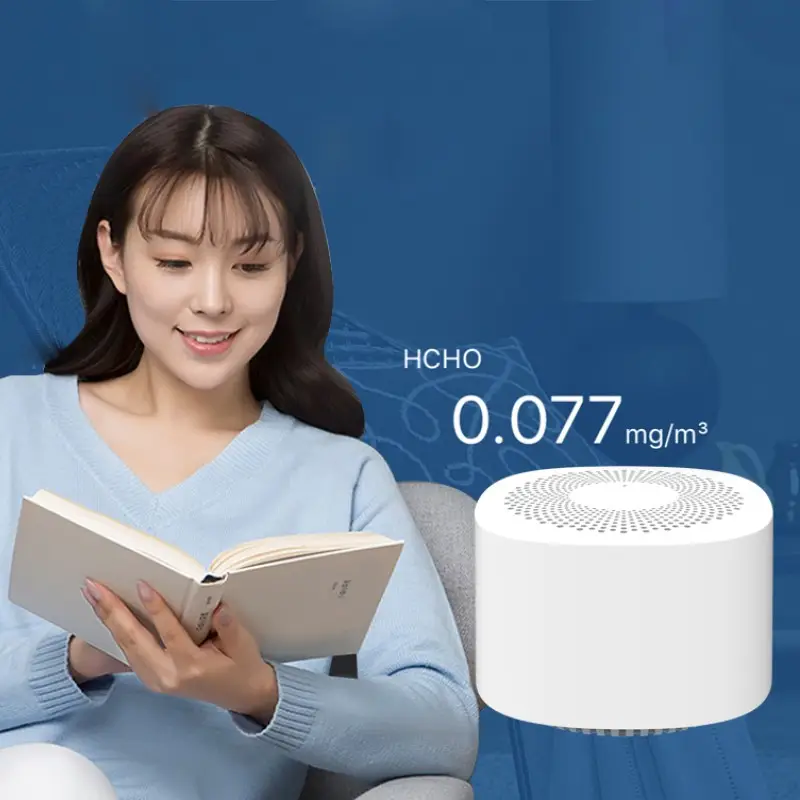 Mini moniteur de la qualité de l’air HCHO TVOC analyseur de CO2, température, connexion BT. Mini moniteur de la qualité de l'air HCHO TVOC analyseur de CO2, température, connexion BT.