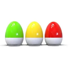 CAPTEUR DE CO2 en forme d’ŒUF Alerte par variation de couleur, avec alarme automatique et connexion wifi.