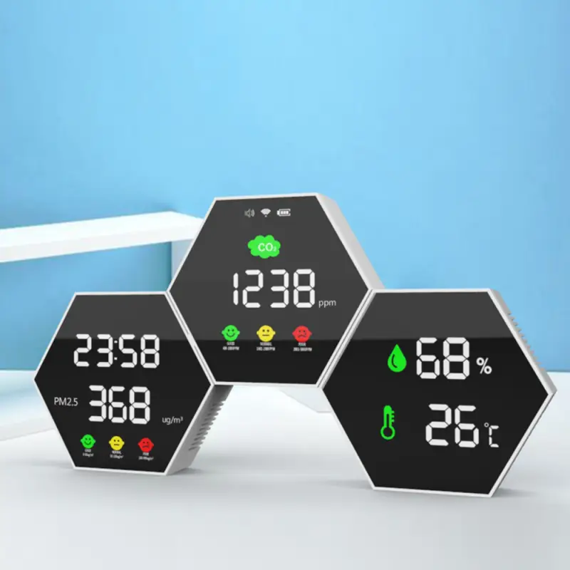 KAPM120 Analyseur de qualité de l’air mural, CO2 Horloge, Détection Infrarouge (NDIR)wifi KAPM120 Analyseur de qualité de l'air mural, CO2 Horloge, Détection Infrarouge (NDIR)wifi