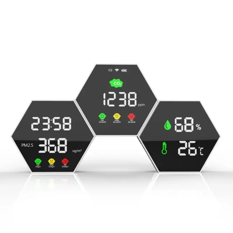 KAPM120 Analyseur de qualité de l’air mural, CO2 Horloge, Détection Infrarouge (NDIR)wifi KAPM120 Analyseur de qualité de l'air mural, CO2 Horloge, Détection Infrarouge (NDIR)wifi