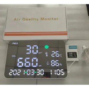 Analyseur de qualité de l'air mural Détection Infrarouge (NDIR) Horloge / Date / Fonction Wifi
