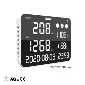 Analyseur de qualité de l'air mural Détection Infrarouge (NDIR) Horloge / Date / Fonction Wifi