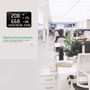 Analyseur de qualité de l'air mural Détection Infrarouge (NDIR) Horloge / Date / Fonction Wifi