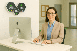 KAPM120 Analyseur de qualité de l'air mural, CO2  Horloge, Détection Infrarouge (NDIR)wifi