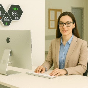 KAPM120 Analyseur de qualité de l'air mural, CO2  Horloge, Détection Infrarouge (NDIR)wifi