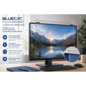 Protection d'écran BLUECAT PLATINUM sur mesure du 12'' au 32''
