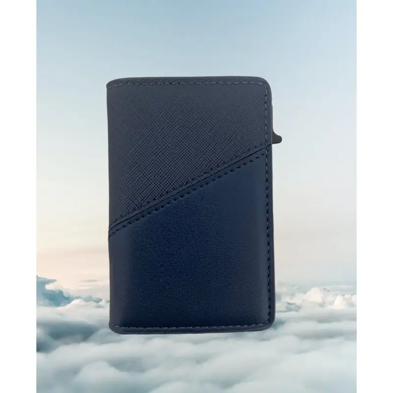 Portefeuille Barrière RFID Métal & Cuir PU PATCHWORK BLEU MARINE Portefeuille Barrière RFID Métal & Cuir PU PATCHWORK BLEU MARINE