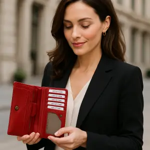Portefeuille femme compagnon barrière anti-RFID