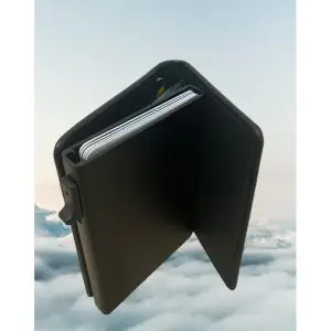 Portefeuille Barrière RFID Métal & Cuir PU PATCHWORK NOIR ET BLANC