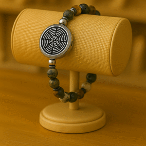 BRACELET ANTI-ONDES « HOWLITE + JASPE KAMBABA+JASPE PAYSAGE »