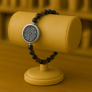 BRACELET HOMME ANTI-ONDES « ŒIL DE TIGRE+ ŒIL DE  TAUREAU + ŒIL DE TIGRE BLEU »