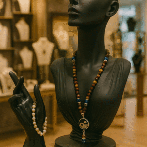 PARURE DUO, COLLIER ANTI-ONDE ŒIL DE TIGRE, OEIL DE TIGRE BLEU,OEIL DE TAUREAU AVEC BRACELET ASSORTI