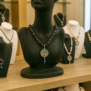 COLLIER ANTI-ONDES « OEIL DE TIGRE+OEIL DE TIGRE BLEU+OEIL DE TAUREAU»