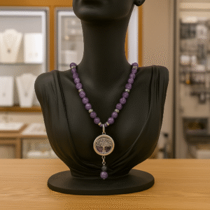 COLLIER ANTI-ONDES AMETHYSTE ET HEMATITE